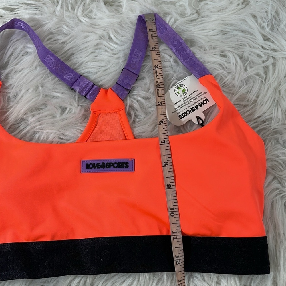 Love & Sports Women’s Logo Patch Sports Bra Size Large 12-14 NEW - Picture 12 of 15